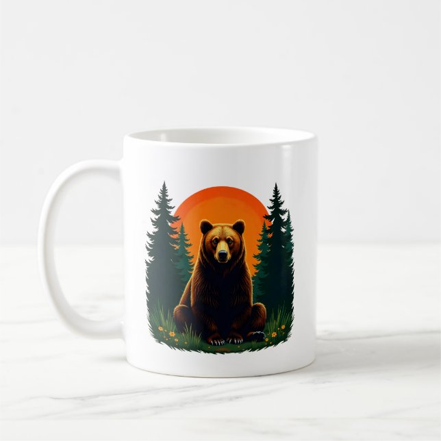 Mug Retro Wildlife Forest Bear Outdoors Nature  (Gauche)