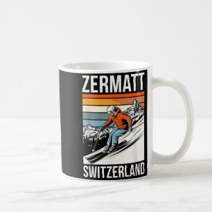 Mug Retro Zermatt Suisse station de ski plaisir alpin