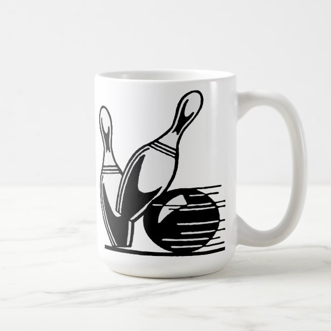 Mug Rétros goupilles de bowling personnalisables (Droite)