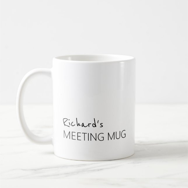 Mug Réunion minimaliste avec votre nom (Gauche)