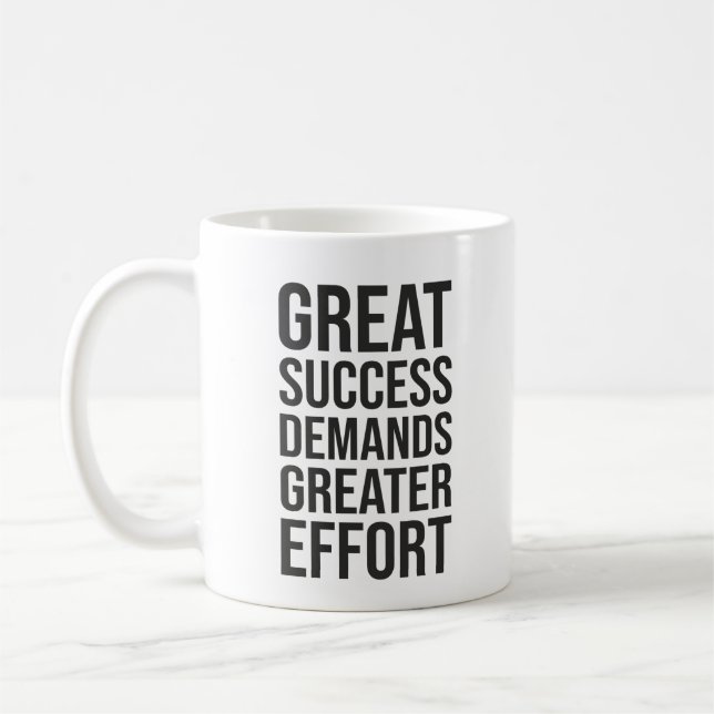 Mug Réussite Exige Effort - Gymnase, Hustle, Succès (Gauche)