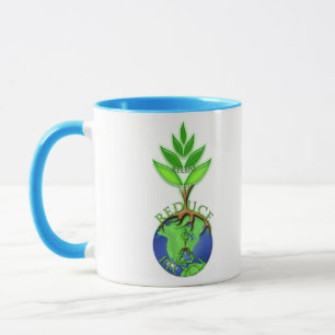 Mug Réutiliser Réduire l'arbre de récupération Globe t