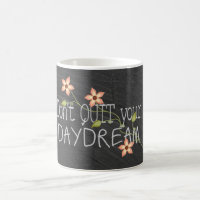 rêve de jour et design de fleurs sur tableau noir