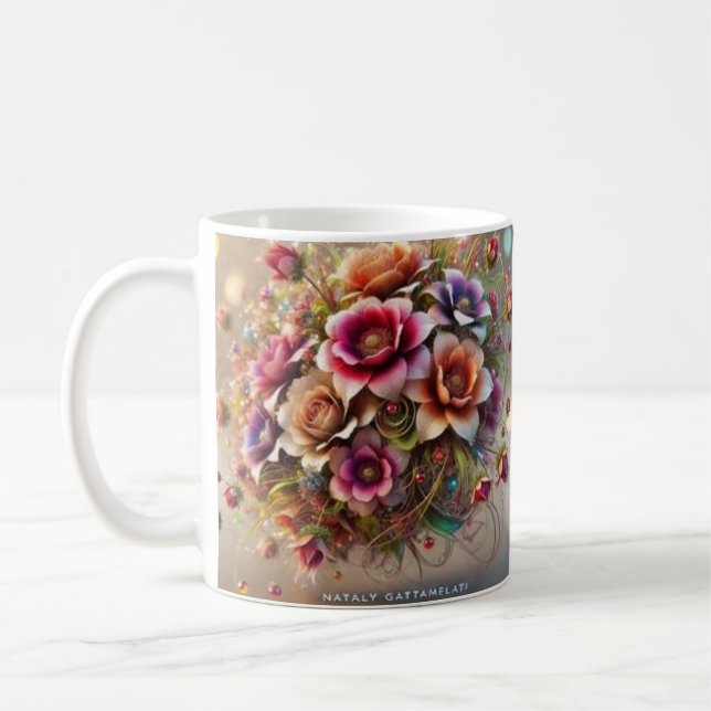 Mug Rêve floral lunaire de Nataly Gattamelati (Gauche)