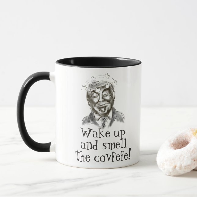 Mug Réveillez Donald Trump Covfefe (Avec donut)