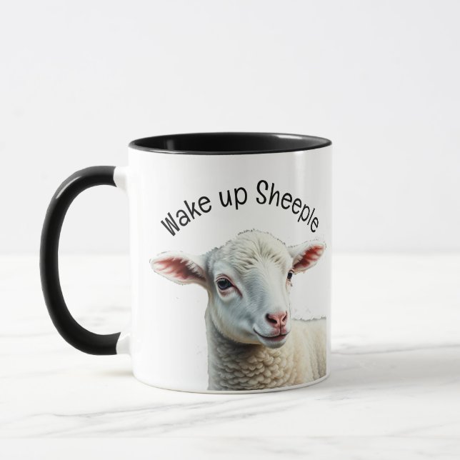 Mug Réveillez Sheeple Conspiration Théorie Citation (Gauche)