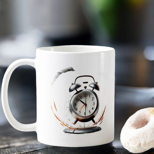 Mug Réveillez-vous avec un réveil (Créateur téléchargé)