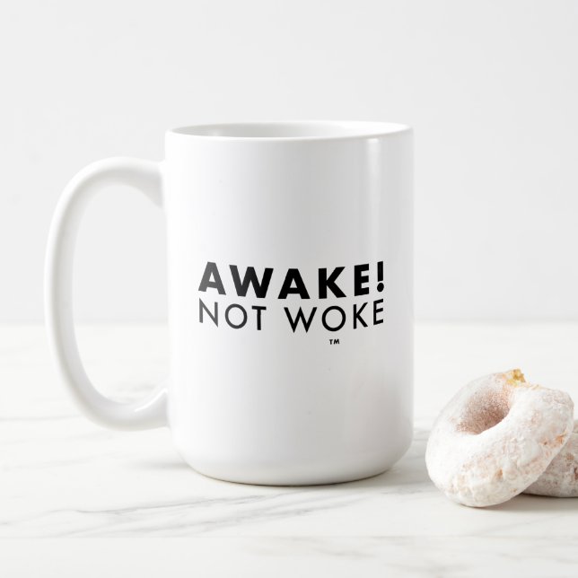 Mug Réveillez-vous ! Boug classique LOGO Not Woke™ (Avec donut)