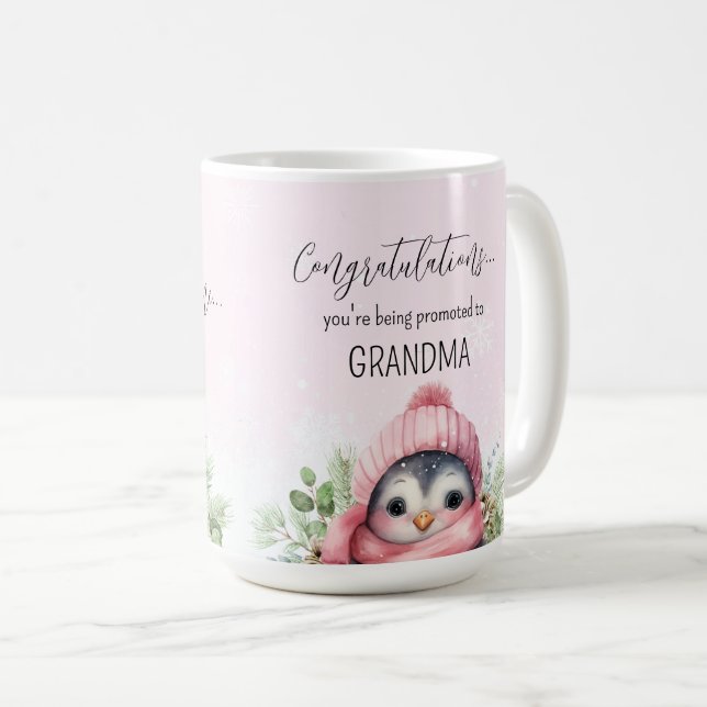Mug Révélation de grossesse promue à grand-mère fille  (Devant droit)