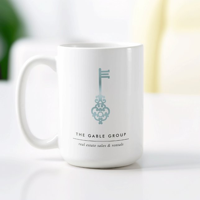 Mug Revendeur à clé bleue ou bureau immobilier (Créateur téléchargé)