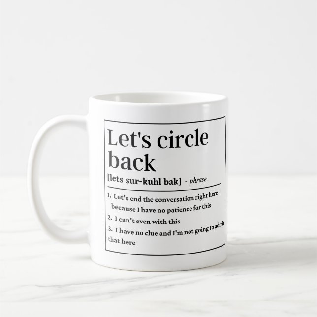 Mug Revenons à la définition drôle (Gauche)