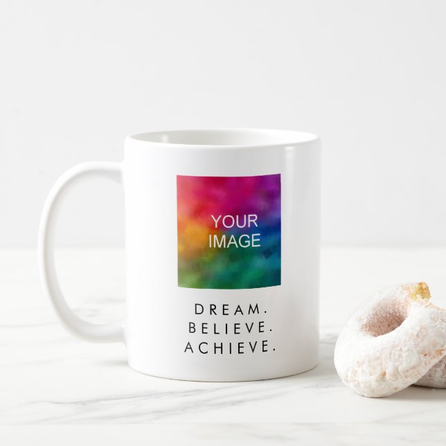 Mug Rêver Croire Réussir Citation De Texte Personnalis (Avec donut)