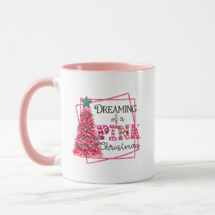 Mug Rêver D'Une Lumière De Marque De Noël Rose