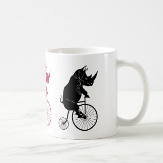 Mug Rhinocéros montant un vieux vélo de mode