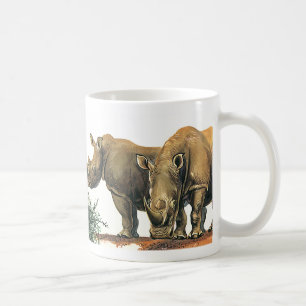 Mug Rhinocéros ou Rhinocéros vintage, Animaux de jungl
