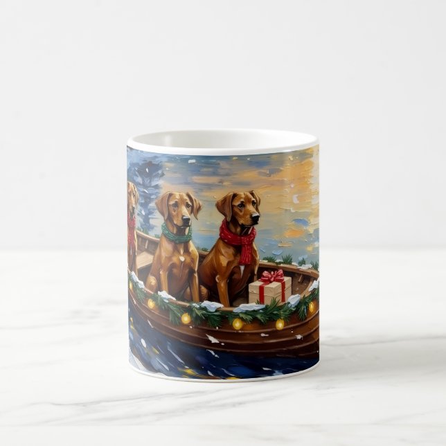 Mug Rhodesian Ridgeback Christmas Boat Holiday (Centre)