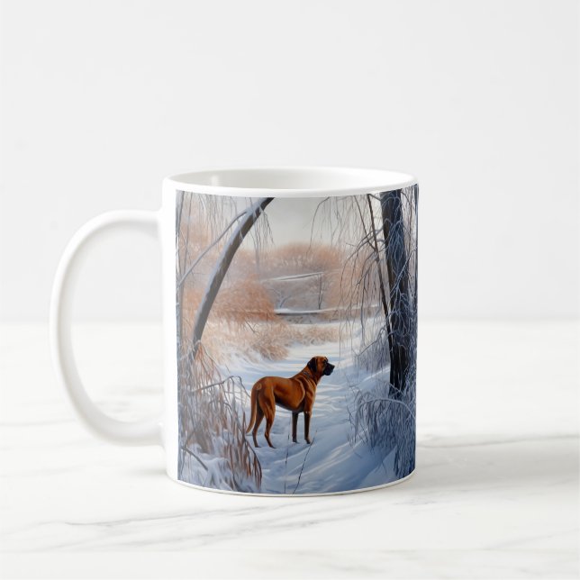 Mug Rhodesian Ridgeback Laisser Neige Noël (Gauche)