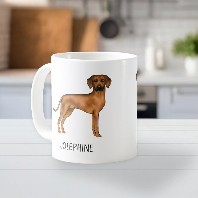 Mug Rhodesian Ridgeback mignon Chien Lion Brown Avec N (Please note: This image is a digital mockup. The product may not be in scale.)