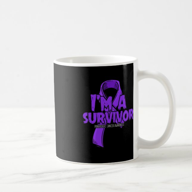 Mug Ribbon pourpre survivant Fière Cancer pancréatique (Droite)