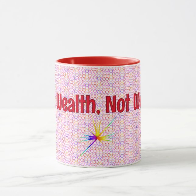 Mug Richesse fiscale géométrique rouge, déclaration Mu (Centre)