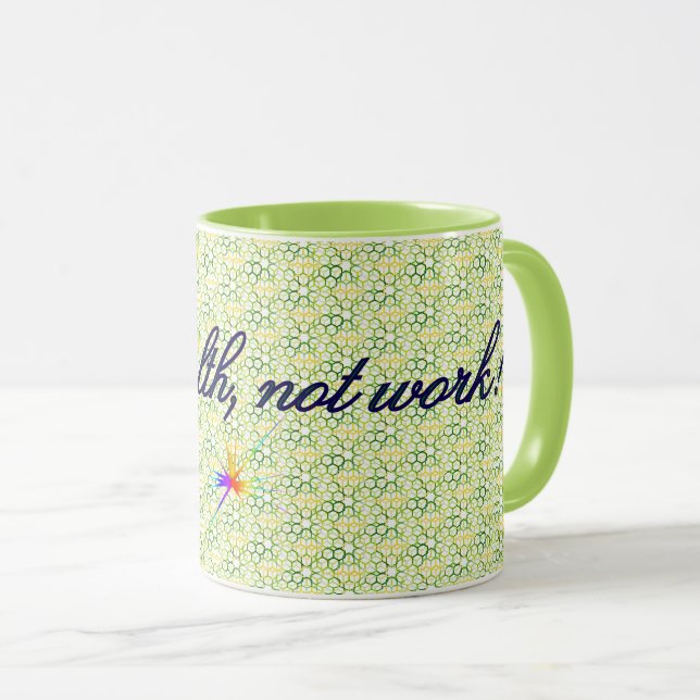 Mug Richesse fiscale géométrique verte, déclaration Mu (Devant droit)