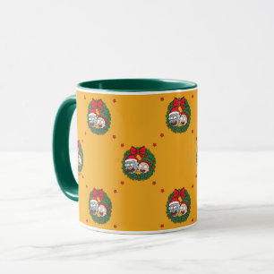 Mug Rick and Morty   Holiday Wreath Pattern