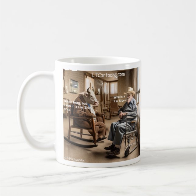 Mug Rick London Retraite Far Side Cow Aime À Braquer (Gauche)