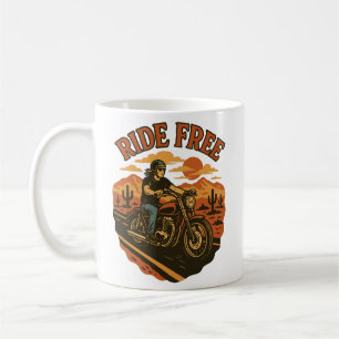 Mug Ride Gratuit Moto Vintage Aventure Art