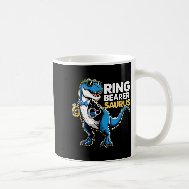 Mug Ring Bearer T-rex Dino Funny Wedding Party Ring Di (Droite)