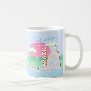 Mug Rio de Janeiro Brésil Voyage Art Blue Illustration