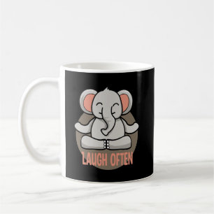 Mug Rire souvent Kawaii bébé éléphant faisant du yoga
