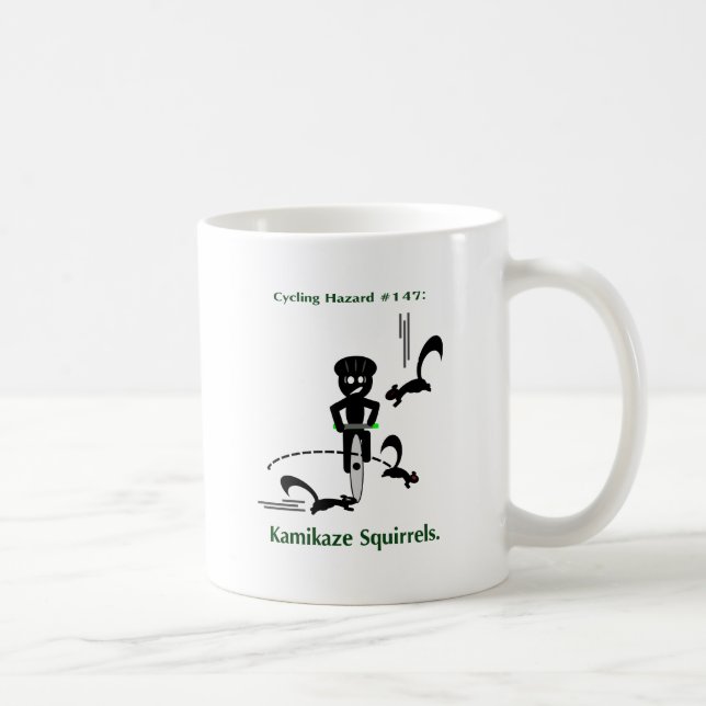 Mug Risque de recyclage : écureuils de kamikaze (Droite)