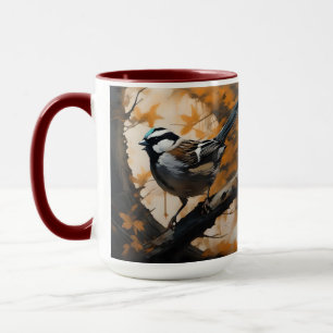 Mug Robin Dans Une Peinture À Huile D'Arbre,