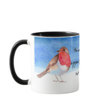 Robins aquarelle ajoutez votre nom