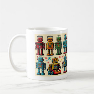 Mug robots jouets de style années 1950