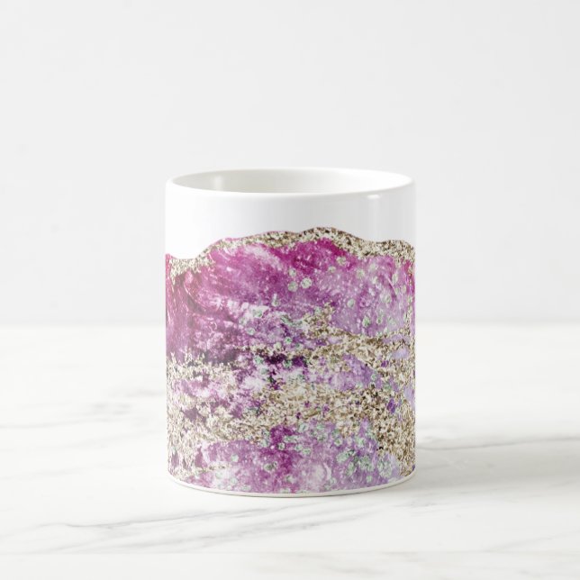 Mug Roche de parties scintillantes d'or d'agate (Centre)