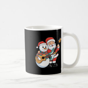 Mug Rock Guitare Snowman Et Père Noël Jouant De La Gui