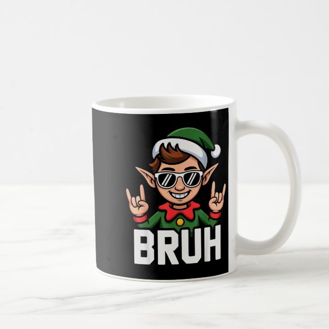 Mug Rock N Roll Elf Bruh Funny Saying Meme Boys Men Ch (Droite)