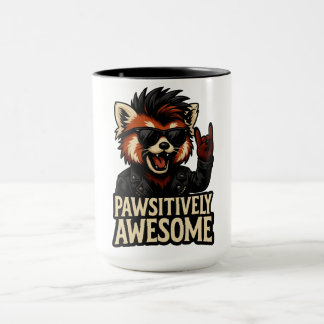 Mug Rock-n-Roll Red panda Pawsitively Awesome