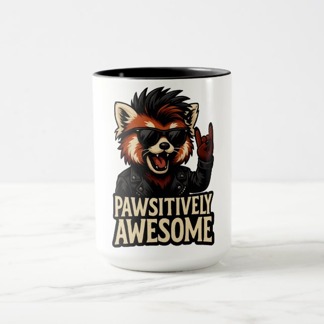 Mug Rock-n-Roll Red panda Pawsitively Awesome (Centre)