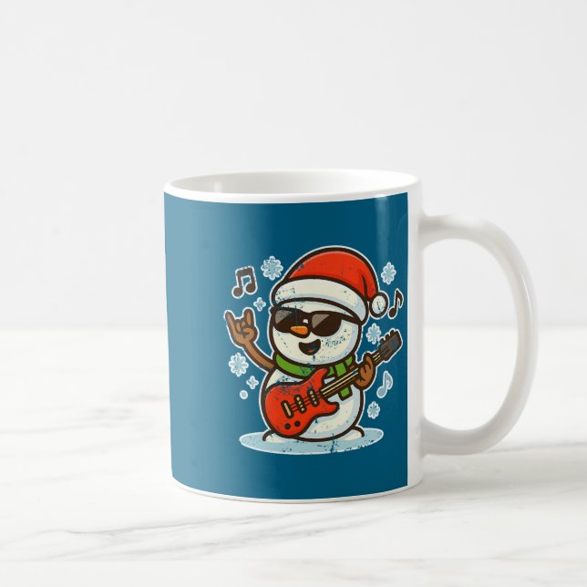 Mug Rock Snowman With Guitar Premium Tri-blend  (Droite)