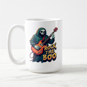 Mug Rock the Boo - Halloween Skeleton Guitare Design