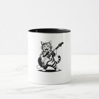 Mug Rockstar Cat Guitar Solo – Funny Music Lover Gift