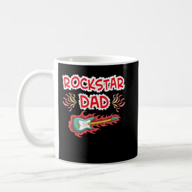Mug Rockstar Papa Electric Guitare Rock Fête des pères (Gauche)