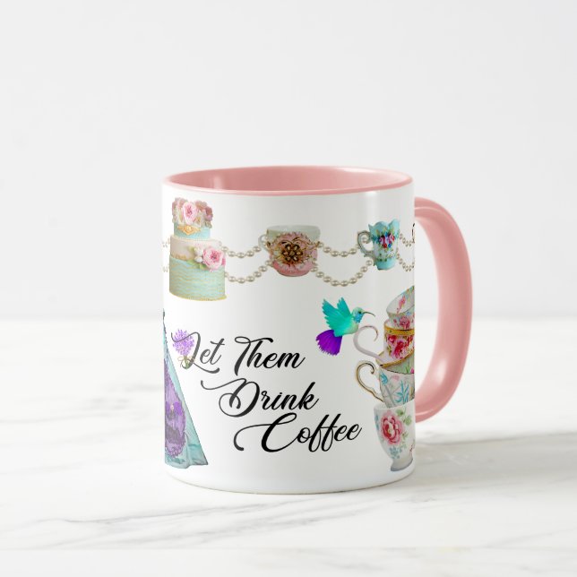 Mug Rococo Marie Antoinette Laissez-Les Boire Du Café (Devant droit)