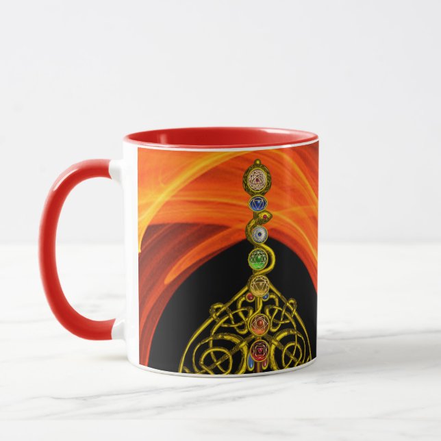 Mug ROD ASCLEPIUS, 7 CHAKRAS, YOGA HOLISTIC Orange (Gauche)