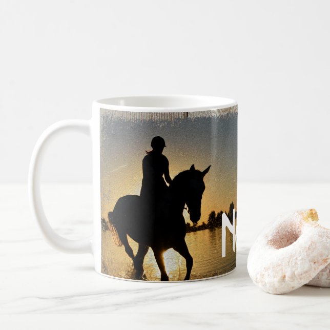 Mug Rodéo Rodéo design Cheval Personnalisé Conception  (Avec donut)