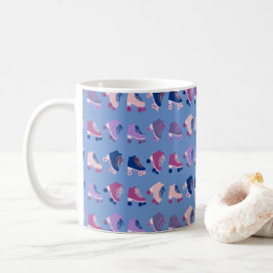 Mug Rollerskates rétro Motif rose violet