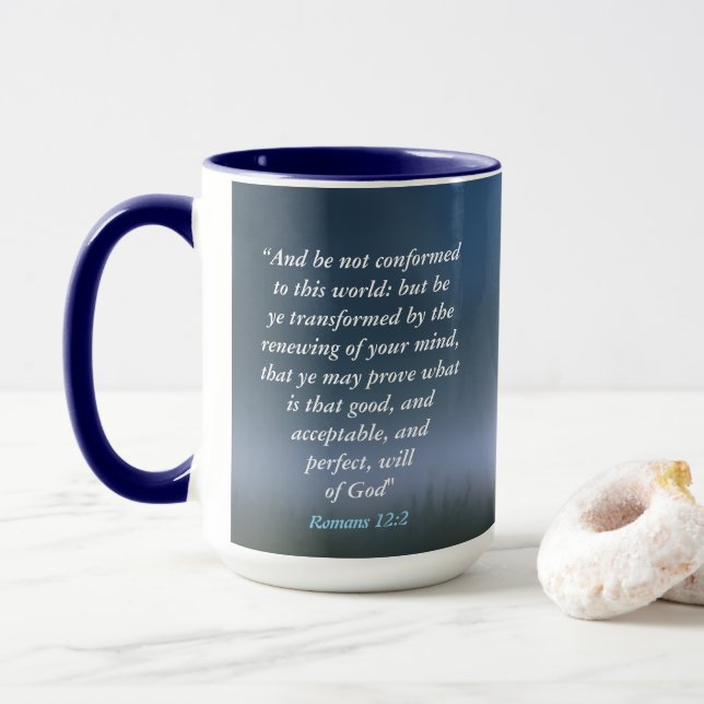 Mug Romains 12:2 (Avec donut)