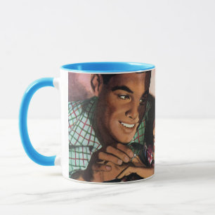 Mug Romance vintage, amour du lycée en amour